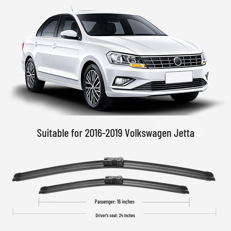 Volkswagen Jetta Frameless Silent Wiper Blade - Fits 2016-2019 Models 2013 Jetta + Set (Main, Aux Wiper)