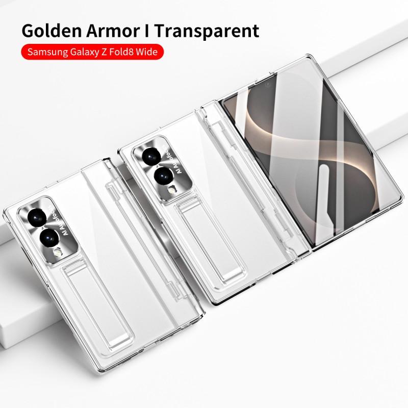 Galaxy Z Fold8 Ultra Protective Case With Full Coverage Electroplated Transparent Shell Integrated Kickstand