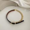 Women Fashion Leather Chain Necklace A Two-Wearing Neck Joint Bracelet