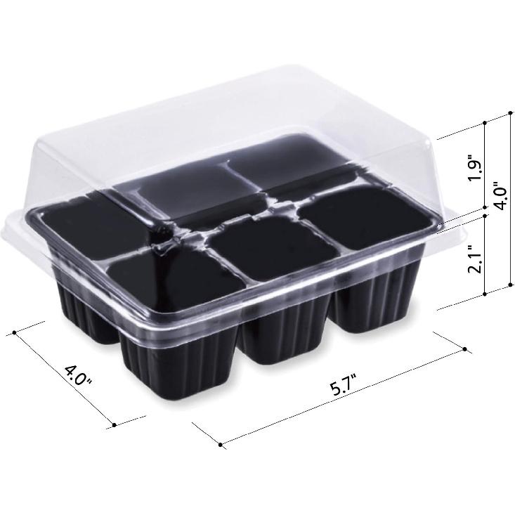 [Farmers Pick] 10-Pack Reusable Seed Starter Tray Kit (6 Cells per Tray), Seed Starting Trays with Drain Holes, Dome and Base Mini Greenhouse Grow