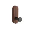 Walnut Adhesive Clothes Hook - Punch-Free, Solid Wood Door Hanger