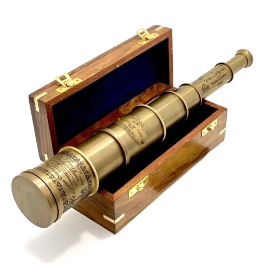 

Морской Антикварный Латунный Телескоп Викторианский 1915 Ручной Телескоп 20 Дюймов Подарок M аэро