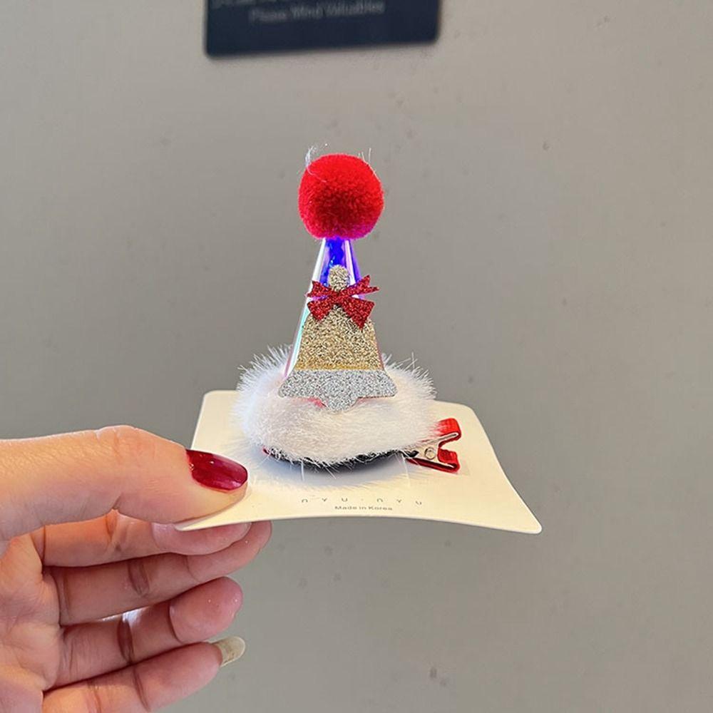 

Со светодиодами Рождественская шляпа Заколка для волос Светящаяся Детская заколка для волос Ободок с рогами Корейские аксессуары для волос E