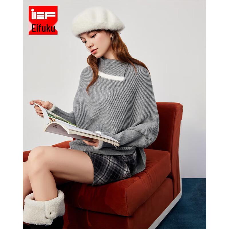 

Свободный свитер летучая мышь в французском стиле One Size