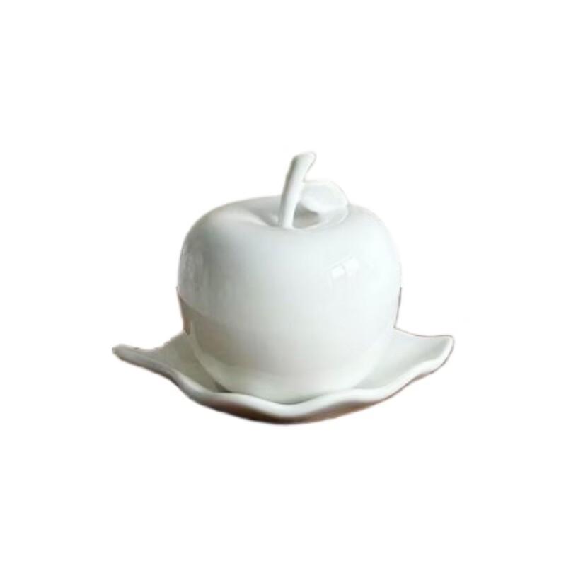 Qianxing Ceramic Gold Rim Apple Toothpick Holder and Storage Box