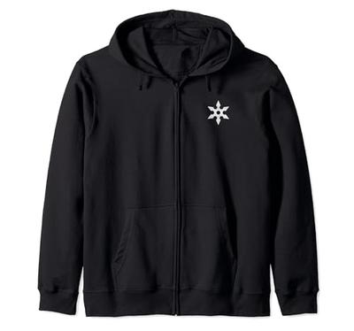 Throwing Shuriken Star Ninja Zip Hoodie
