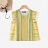 ZANZEA Women Summer Casual Round Neck Stripe Print Sleeveless Vest Tops