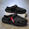 Men's shoes 2025 summer new fashionable breathable men's wear-resistant soft-soled hole shoes outdoor one pedal two wear sandals