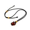 Adjustable Natural Black Stone Mesh Necklace with Woven Bag - Sweater Chain N168