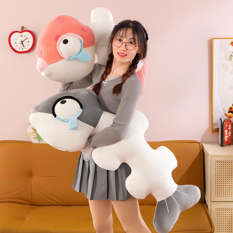 Fish Bone Throw Pillow Doll, Fish Bone Plush Toy Sofa Sleeping Pillow, Doll Grabbing Machine Exchange