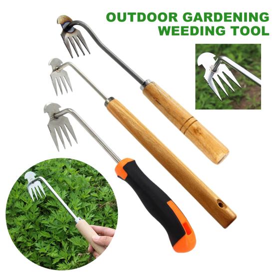 Onkruidtrekker met Lange Steel Roestvrij Staal Wiedgereedschap Handwieder Wortelverwijderaar voor Tuin Onkruidverwijdering in Smalle Ruimtes