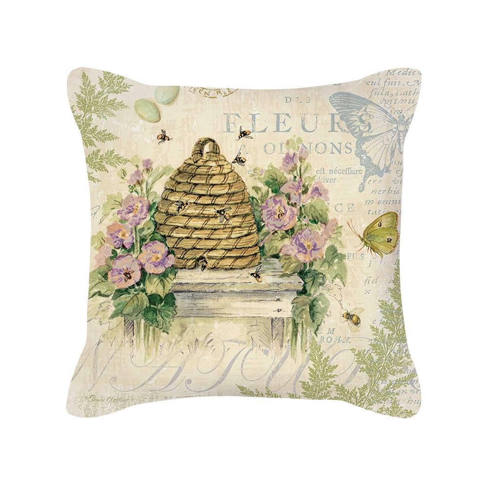 New Nordic Home Furnishings Flower Blooming Rich Pillow Cover Retro Style Car Sofa Cushion Waist Pillow Cover