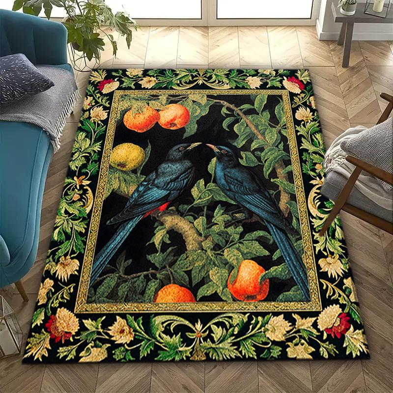 Black Cat Floral Garden Carpet Is Suitable For Living Room And Bedroom Doormats Office Balcony Decorative Carpet A11
