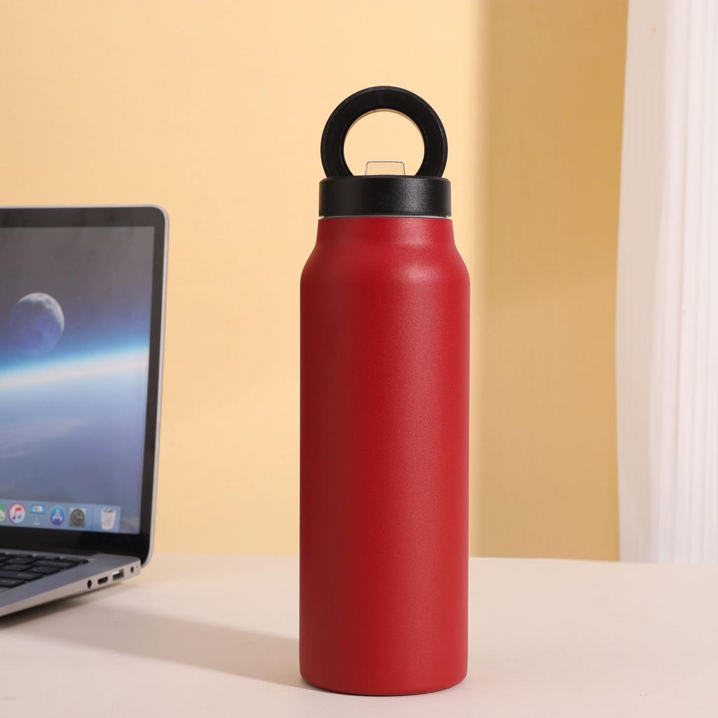 Thermos Sportivo Verniciato Acciaio a Doppia Parete 24oz/700ml Borraccia Sottovuoto per Acqua Supporto Magnetico per Telefono