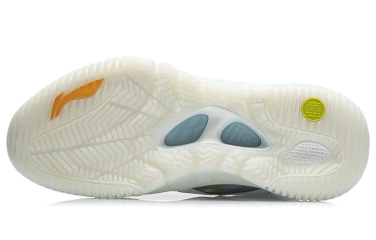 Li Ning Badfive 2 Basketball Shoes Men's High Top Standard White/Dark Yellow/Light Blue ABFR001-3
