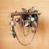 Vintage Brooch Tree Brooches for Women Pins Antique Gold Leaf Brooch Pin Plant Chain Pendant Brooch Jewelry