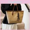 Borsa a Tote di Grande Capacità per Donna in Materiale PU con Chiusura Superiore a Zip per Uso Quotidiano