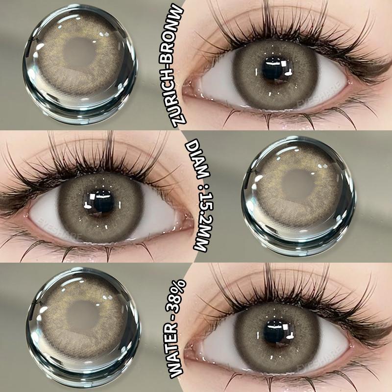 Eyeshare 1 Pair Holland Yearly Contact Lenses Blue Colored Eye Contacts Natural Gray Pupils For Men