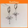 Snowflake Zircon Cross Earrings For Women And Men Geometric Jewelry Winter