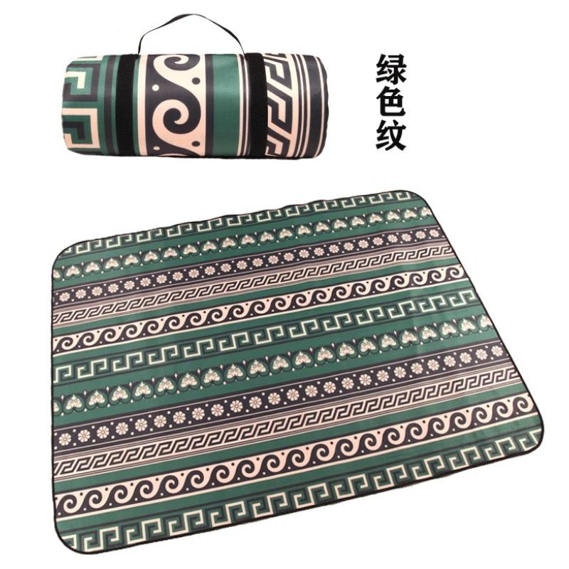 Tapete de acampamento portátil à prova d'água, cobertor de praia para piquenique ao ar livre com estampa retrô para multijogador, tapetes dobráveis para dormir e caminhadas