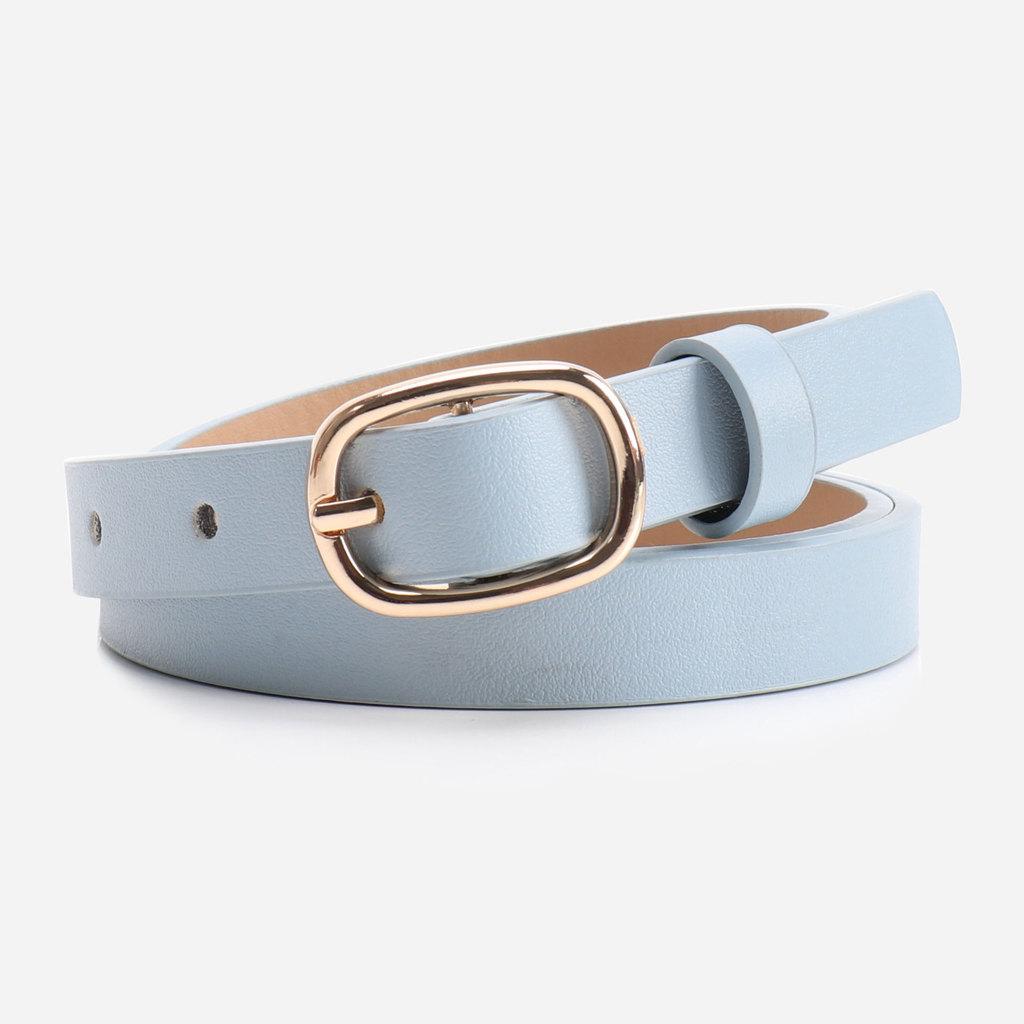 Womens Oval Pin Buckle Belt In Multi Colors For Jeans And Dresses