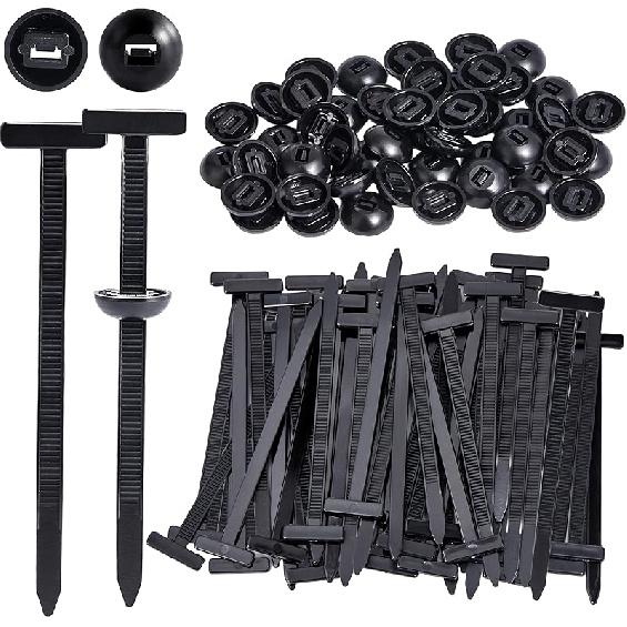 120Pcs Nylon Universal Cable Tie Buckle For Car, Automotive Zipper Clips, Plastic Rivet Grip Zip Ties, Push Pin Clip Auto Body Parts Trim, For Car