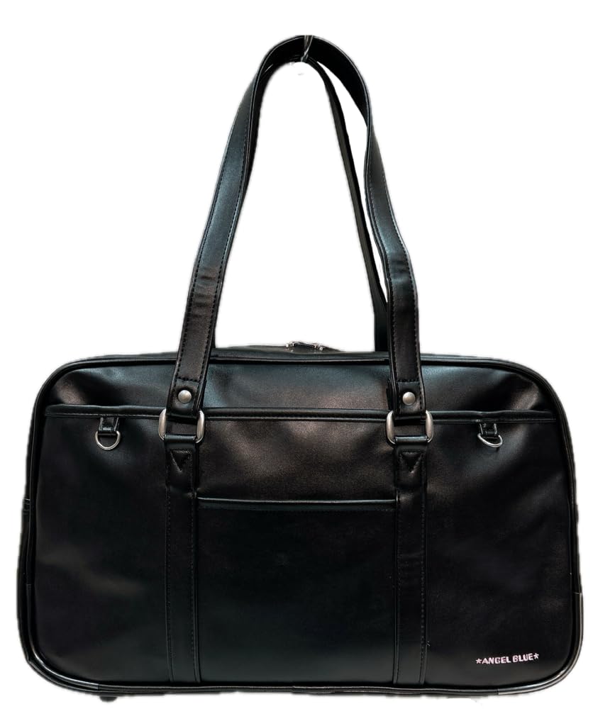 

ANGEL BLUE Synthetic Leather School Bag, Sukuba (Scuba) by Nakamura-kun, Boston Bag, BrownBlack, for High School Students, Girls and Boys, with