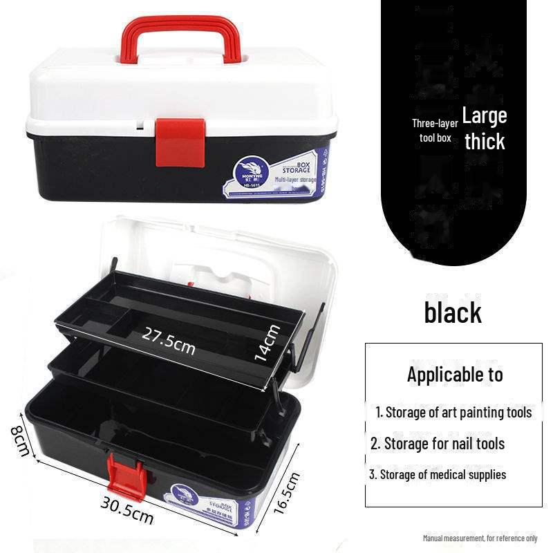 Large Capacity 3-Layer Transparent Art Tool & Pencil Storage Box