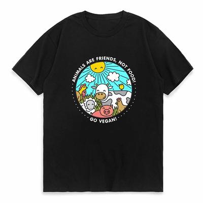 Animals Are Friends Not Food Tshirt Women Harajuku Cow Print T-shirt Graphic Tshirt for Women Tshirt Tee Gift for Vegan Shirt