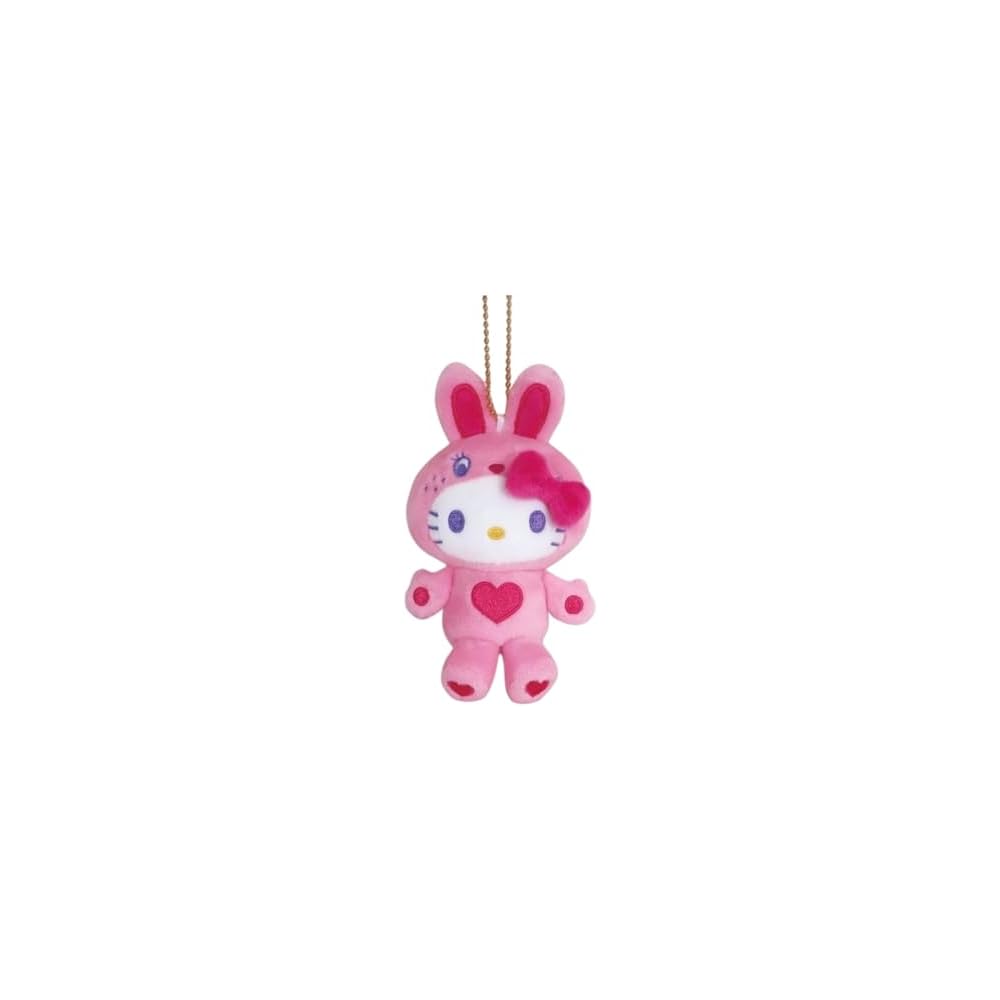 Nakajima Corporation Hello Kitty Mascot Collection Colorful Bunny Pink 12.5cm x 8.5cm x 4.5cm Plush Toy