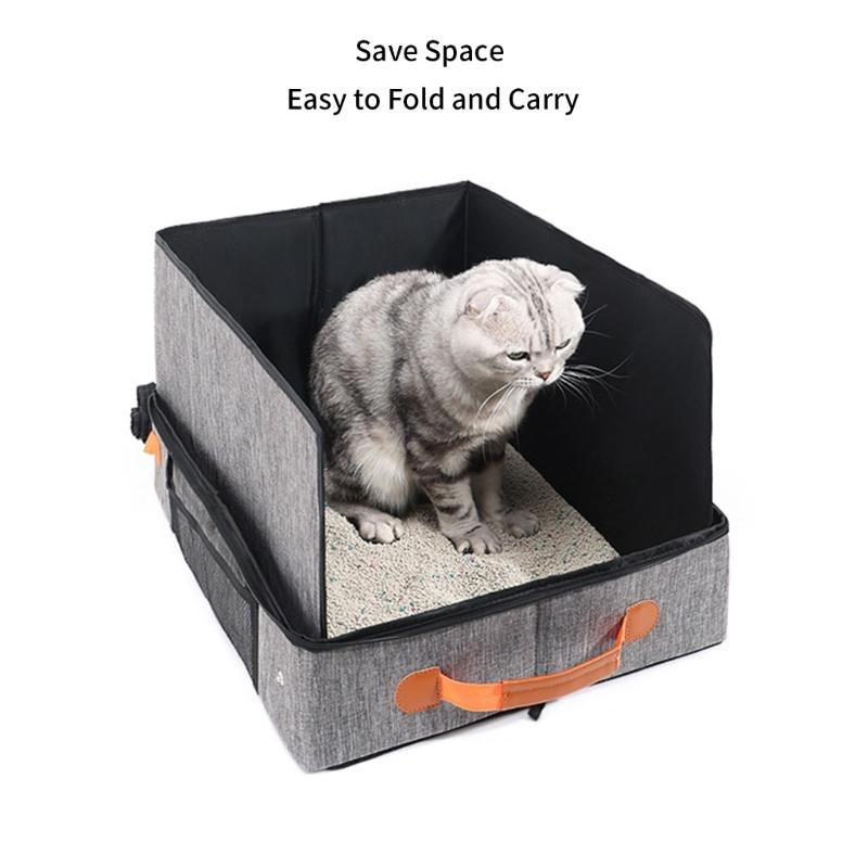 Cats Litter Pans With Handle Baffle Rabbit Litter Box Easy Cleaning No Residues Easy Cleaning Smooth Surfaces