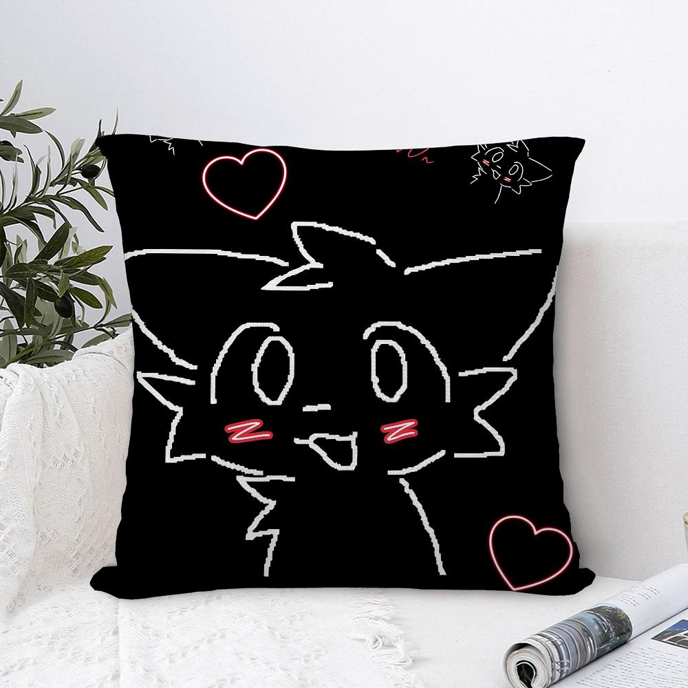 B-Boykisser Silly Cat Cute Pillow Case Plush Fabric Soft Pillowcase Double Sided Print Sofa Cushion Cover Throw Pillow Cover
