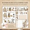 Washi Tape Retro Coffee Cat Pattern 5cmx2m for Journal Decoration Scrapbooking and DIY Crafts