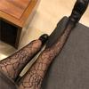 Vintage Tattoo Lace Hollow Fishnet Stockings Women's Base Stockings Spider Web Small Mesh Pantyhose Women's One-piece Tights