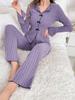 "Set pigiama da donna autunno/inverno a due pezzi - Caldo, elegante, abbigliamento lounge per interni/esterni"