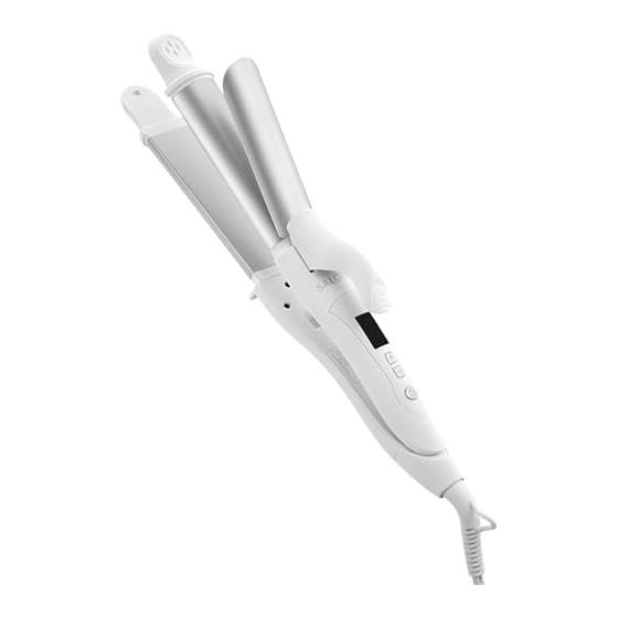SALONIA 2WAY Straight Curl Hair Iron 32mm SL-002AW Silver White [Amazon.co.jp Exclusive]