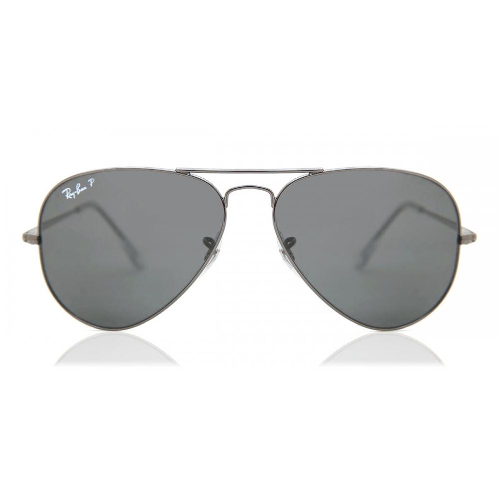

Солнцезащитные очки Ray Ban Rb3689 Aviator Metal Ii Polarized 004 48 Унисекс Shiny Gunmetal/58