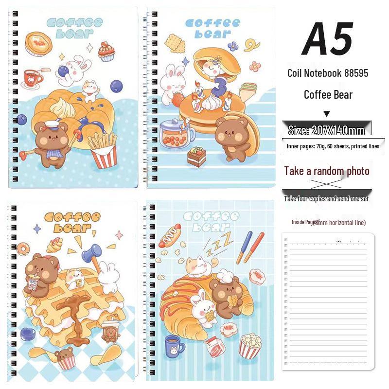 Creative Cute Cartoon A5 Loose-leaf Student Lined Notebook