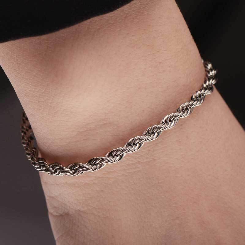 Non-Fading 316L Stainless Steel Rope Chain Necklace for Men & Unisex, Hip Hop Style