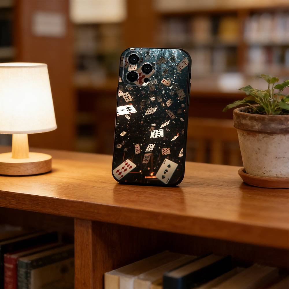 

Poker Cards Phone Case For iPhone 17, 16,15,14,13,12,11 Plus,Pro Max, Others Soft Black Cover iPhone16