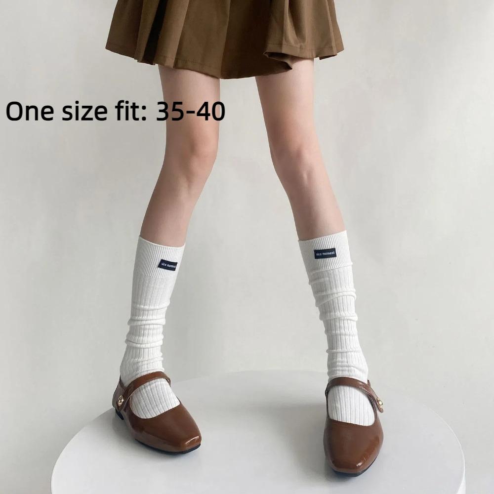 English Letters Calf Socks High Tube Knitted Stocking Fashion Knee-high Socks  Winter