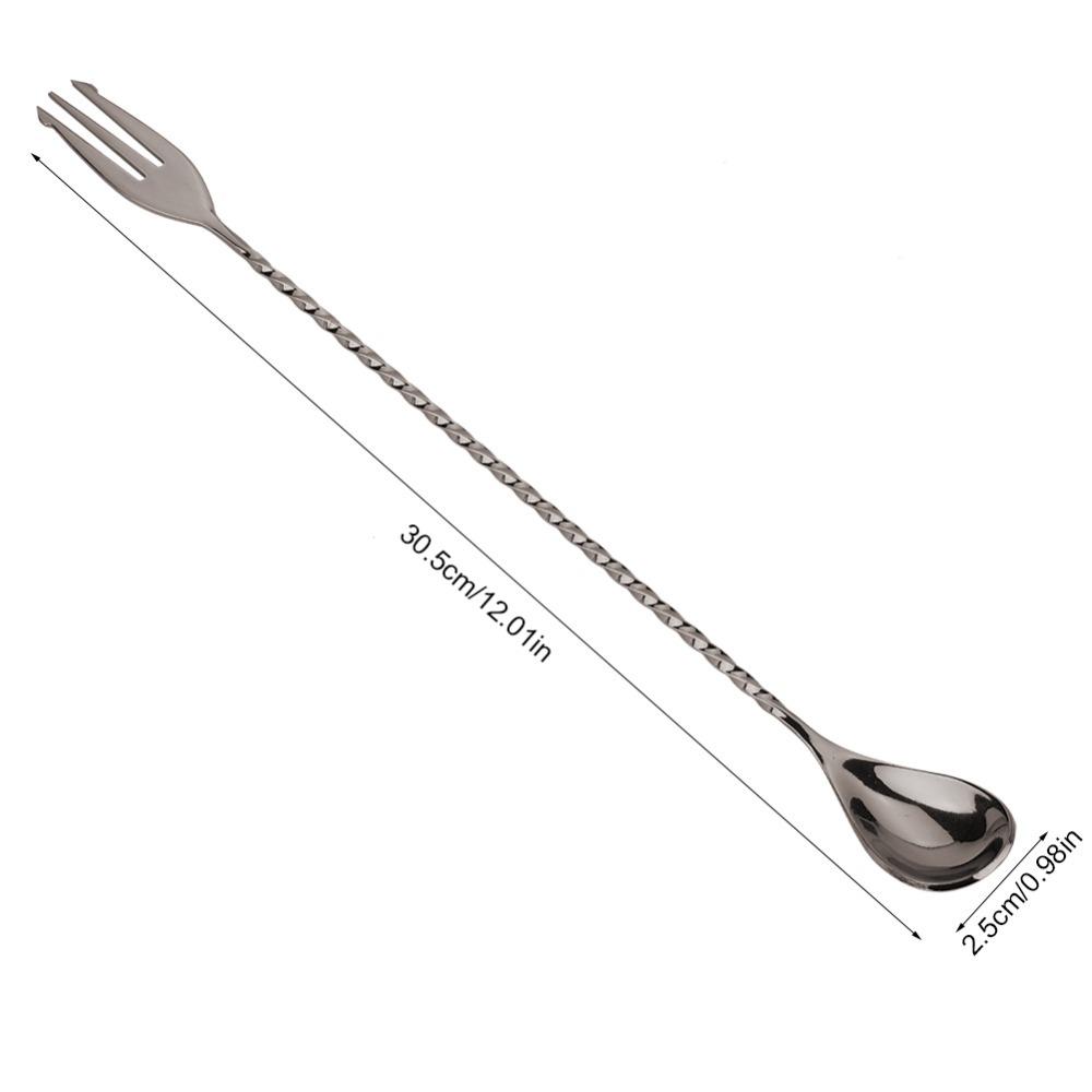 2Pcs Rustless Steel Mixing Spoon Dual Head Bar Spoon Bar Spoon Stirrer  For Beverage Layering