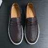New Men's Woven Pattern Casual Dress Shoes Male Brown Black Penny Loafter Formal Wedding Prom Evening Homecoming Footwear