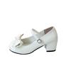 Fashion Plus Size Mary Jane Single Shoes Summer New Round Toe Open Toe Bow Slip Strap Anti-Slip Wear-Resistant Square Heel Shoes
