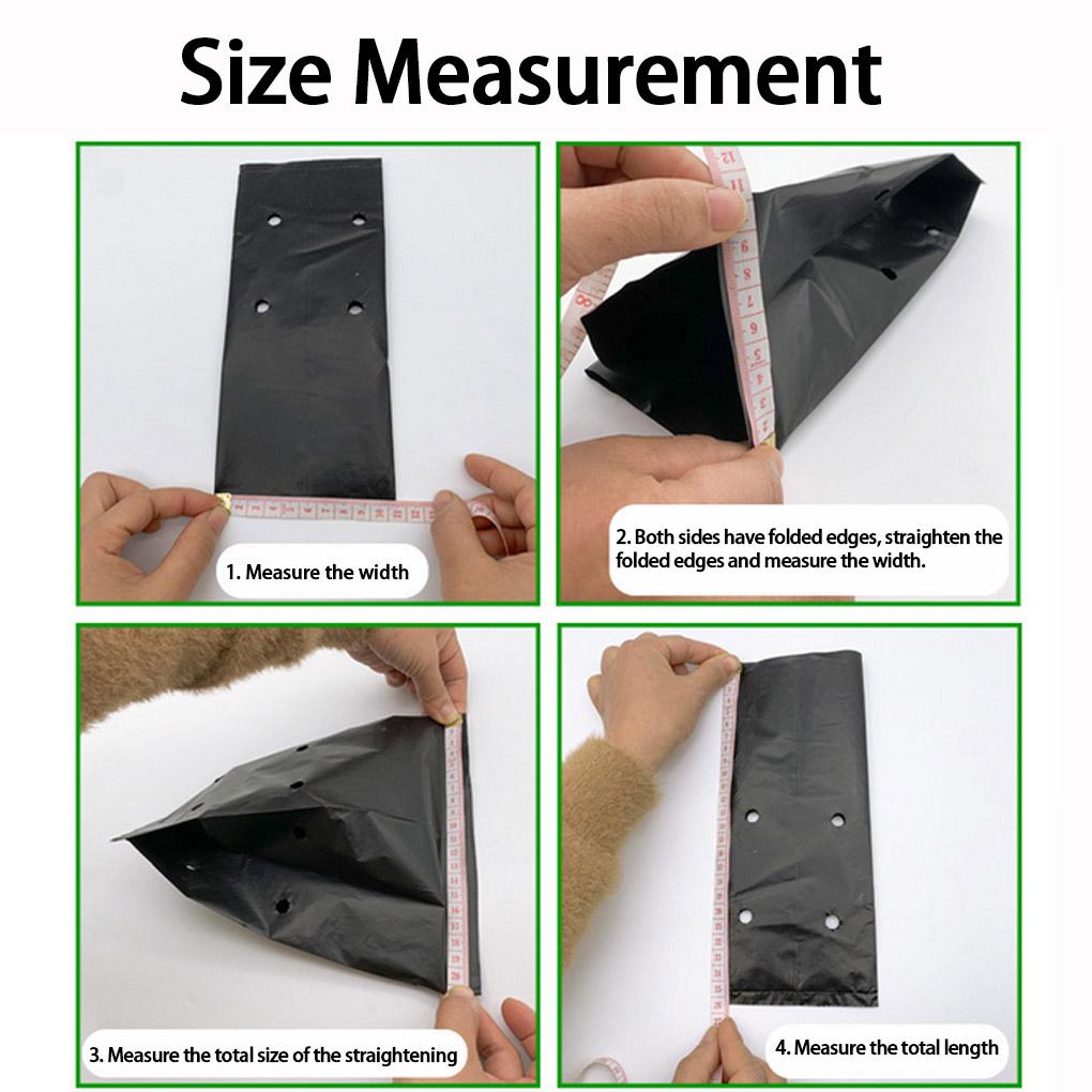 200PCSNursing Growing Bags Pouch Black Plastic Pockets Breathable Garden Cultivation Indoor Outdoor Cultivation Planting Planter