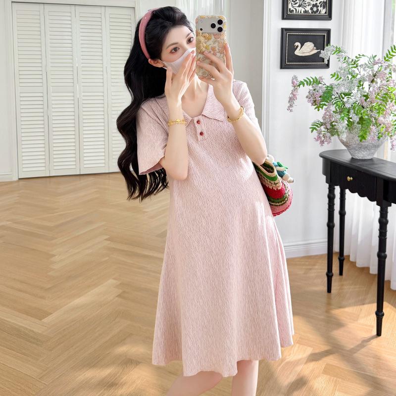 2026 Polo Collar Maternity Dress: Elegant, Flattering, and Loose Fit Large