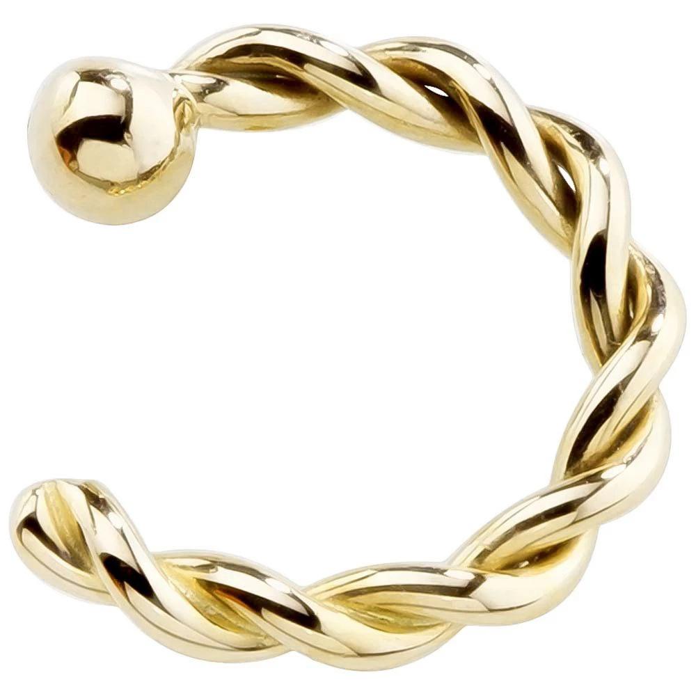 Huitan Neuer Twist U-Form Fake Nasenring für Frauen Faux Piercing Körperschmuck Persönlichkeit Fake Nasen-Lippenringe 1 Stück Nasenring