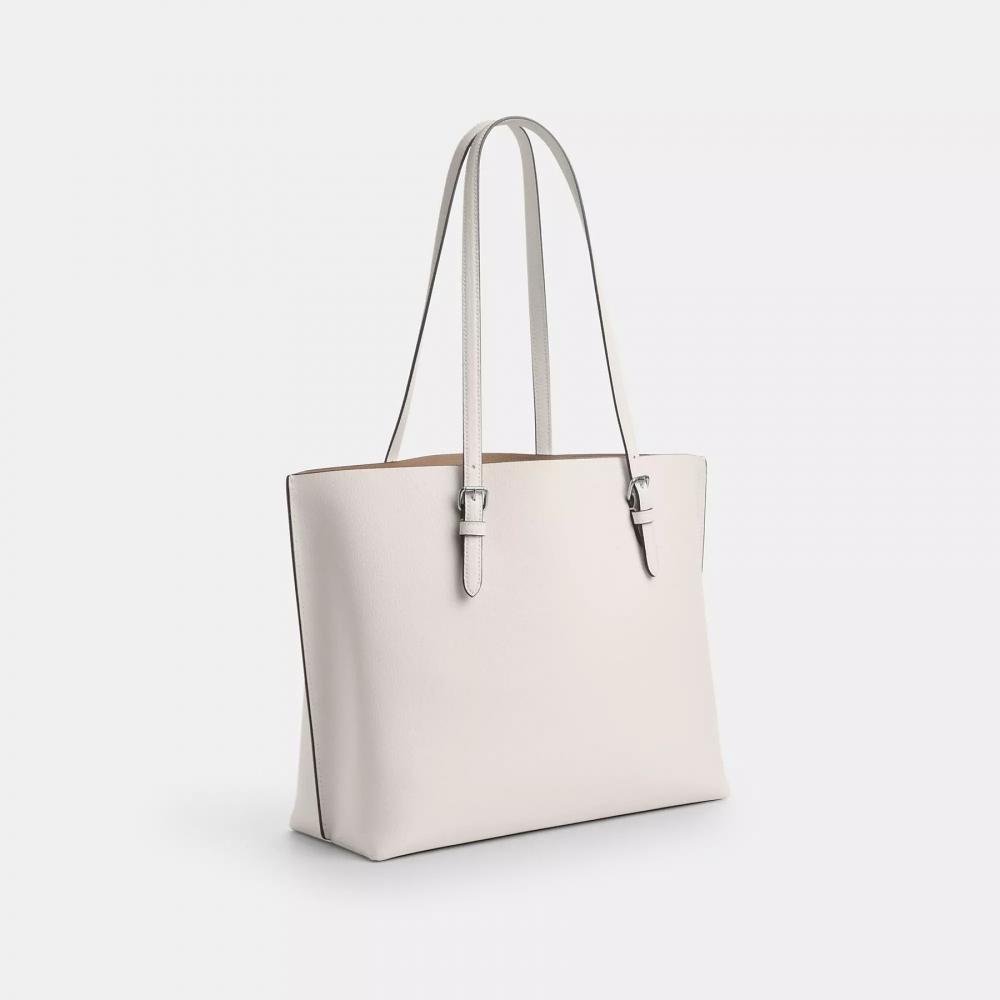 Coach Mollie Tote Bag Silver Chalk