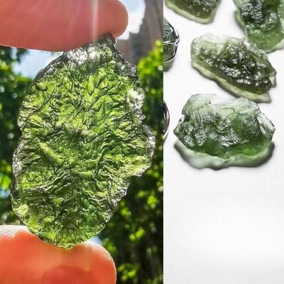 Ornamenti per decorazioni da tavolo Ciondolo in meteorite verde grezzo Verde Uomo e Donna Buona fortuna