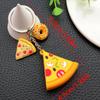 Creative Cute Food Cartoon Keychain: Soft Rubber Pizza & Donut Pendant
